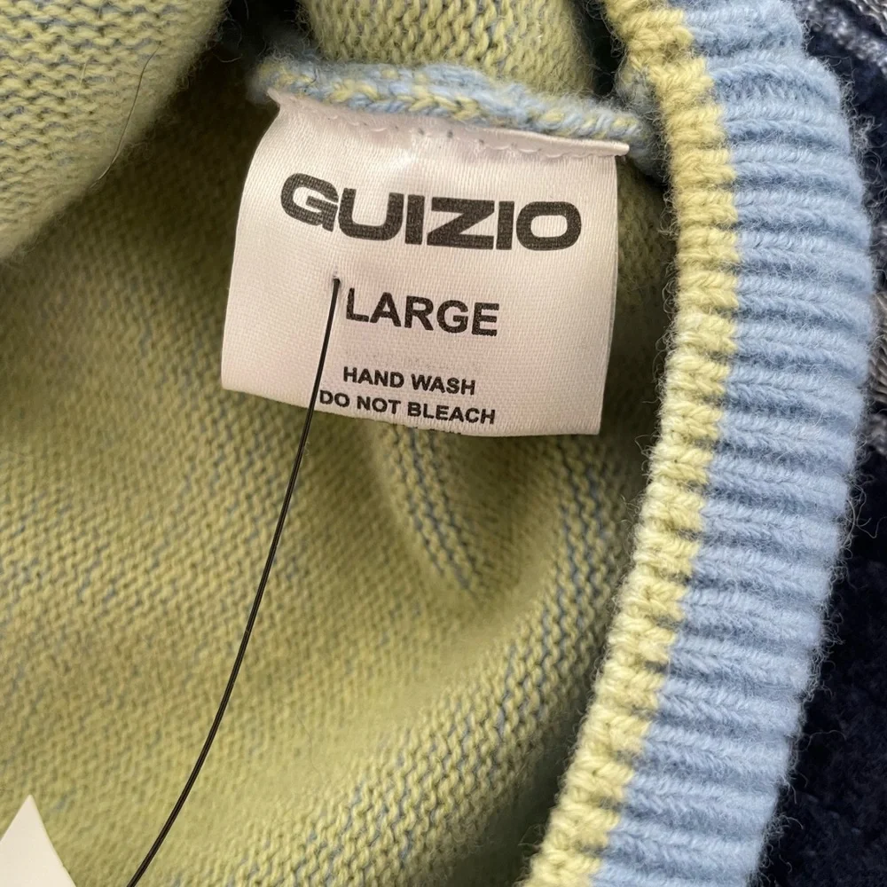 Guizio Blue and Green Knit Crop Top- Large - Picture 6 of 12